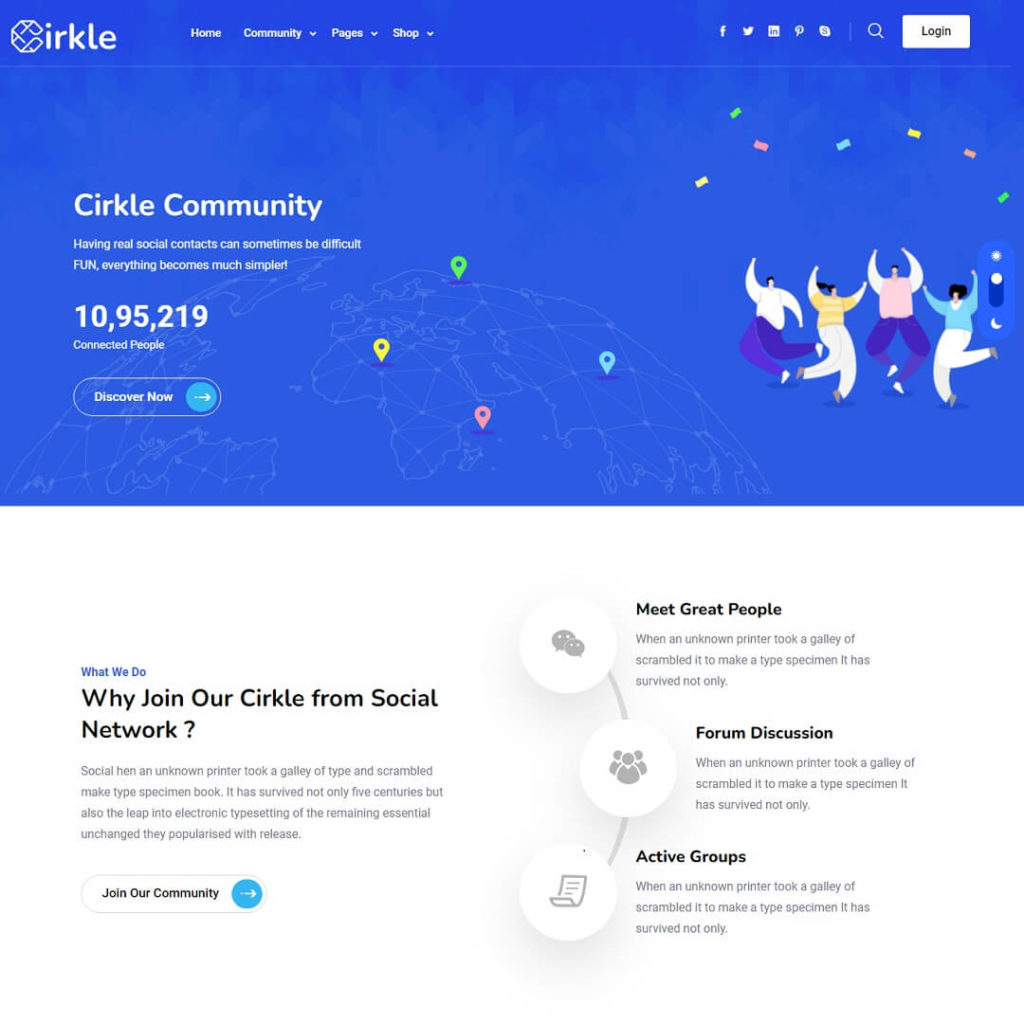 Cirkle - BuddyPress WordPress Community Themes