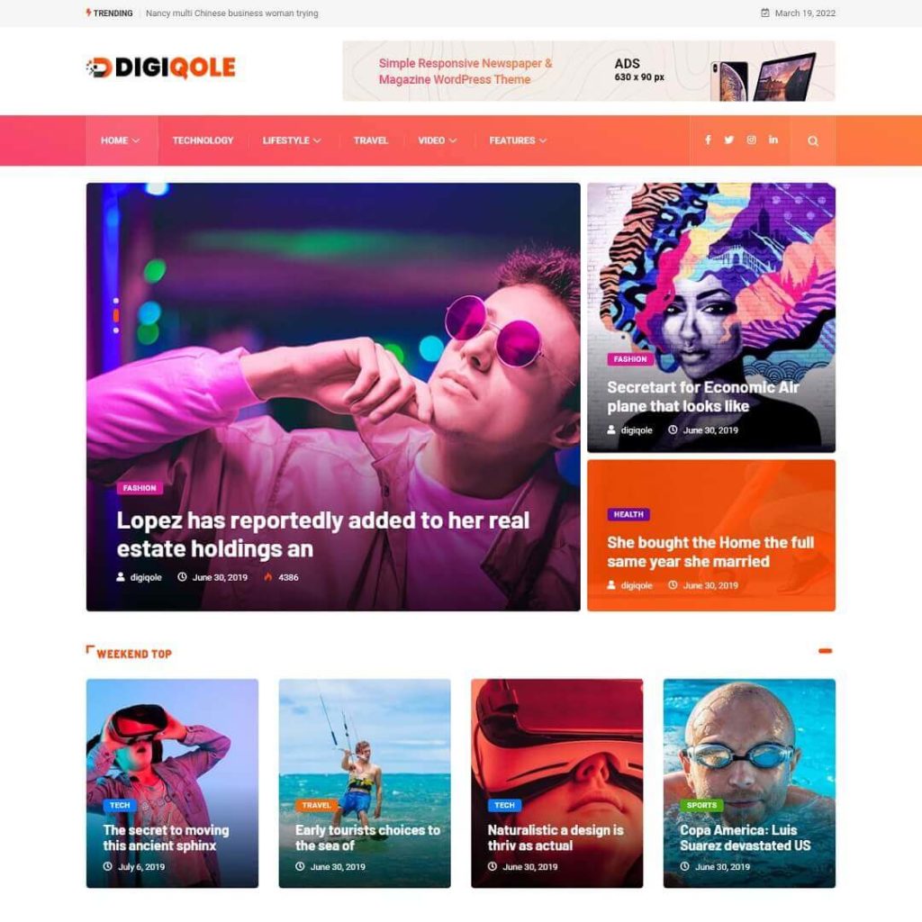 Digiqole - News and Magazine WordPress Theme