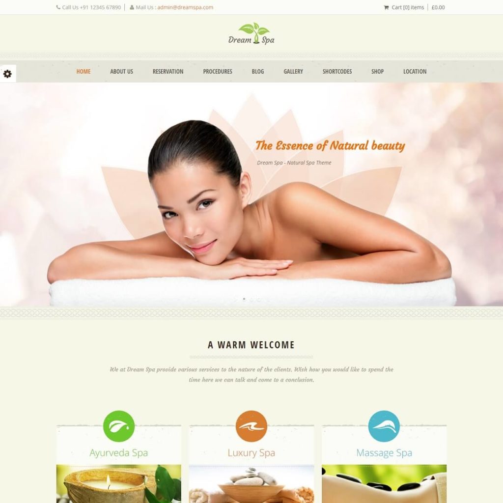 Dream Spa - Health, Beauty and Hair Salon WordPress Theme