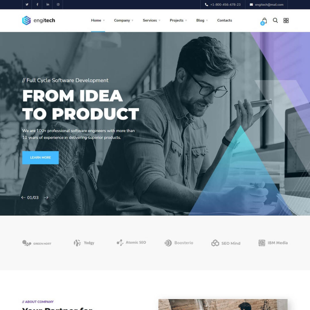 Engitech - Perfect WHMCS and Hosting WordPress Theme