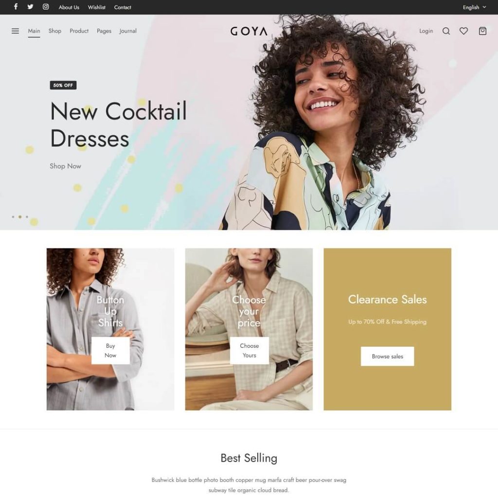 Goya - WooCommerce WordPress theme