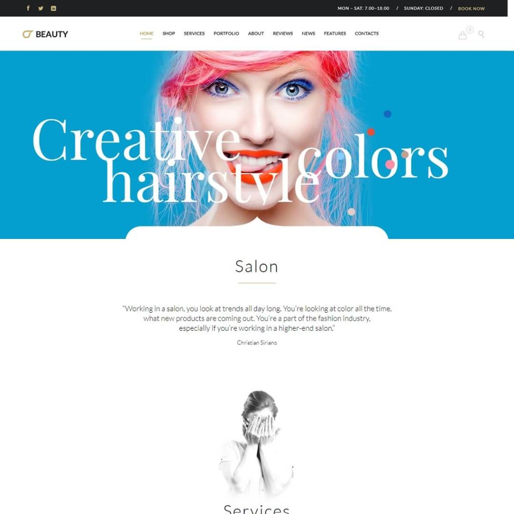 Hair Salon - Health, Beauty and Hair Salon WordPress Theme