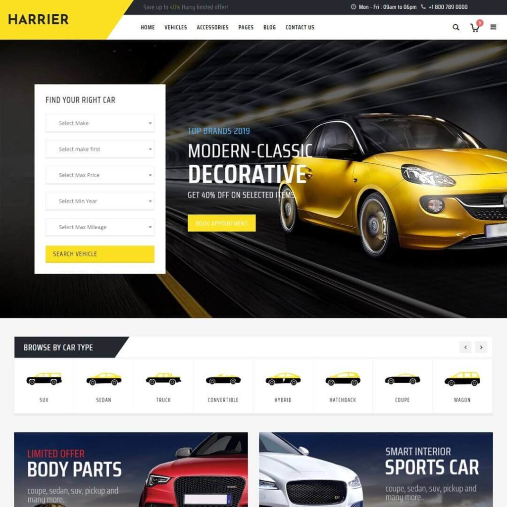Harrier - Car Dealership WordPress Themes