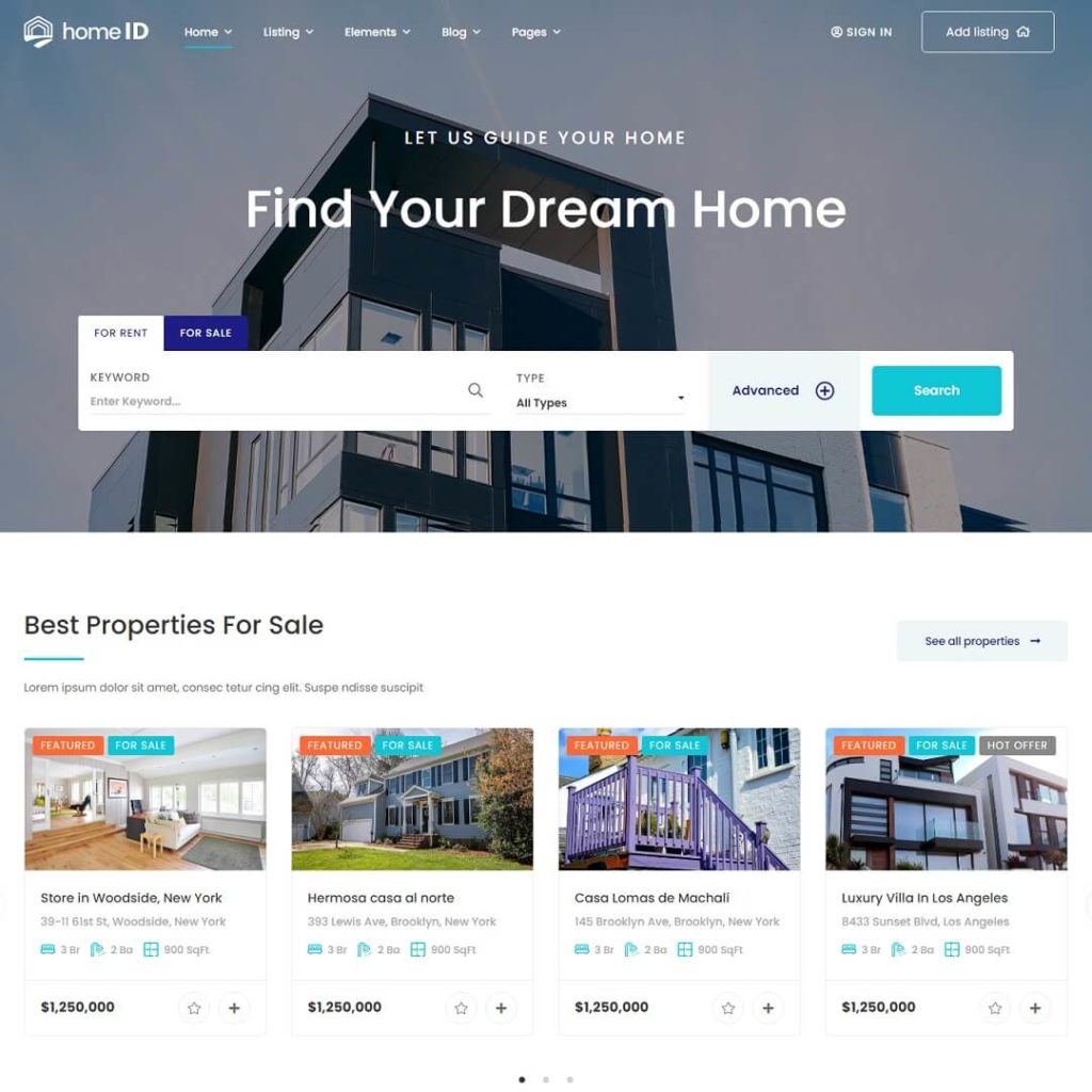HomeID - Property Listing and Real Estate WordPress Themes