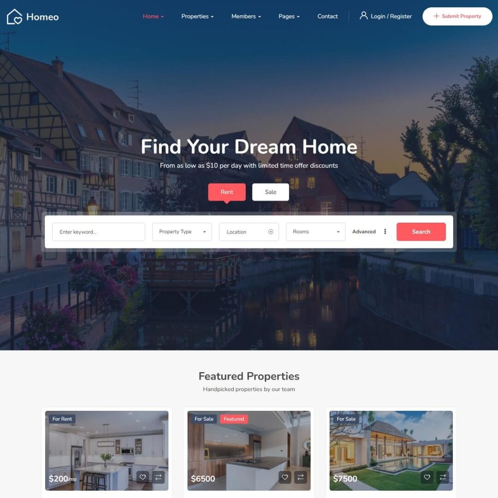 Homeo - Property Listing and Real Estate WordPress Themes