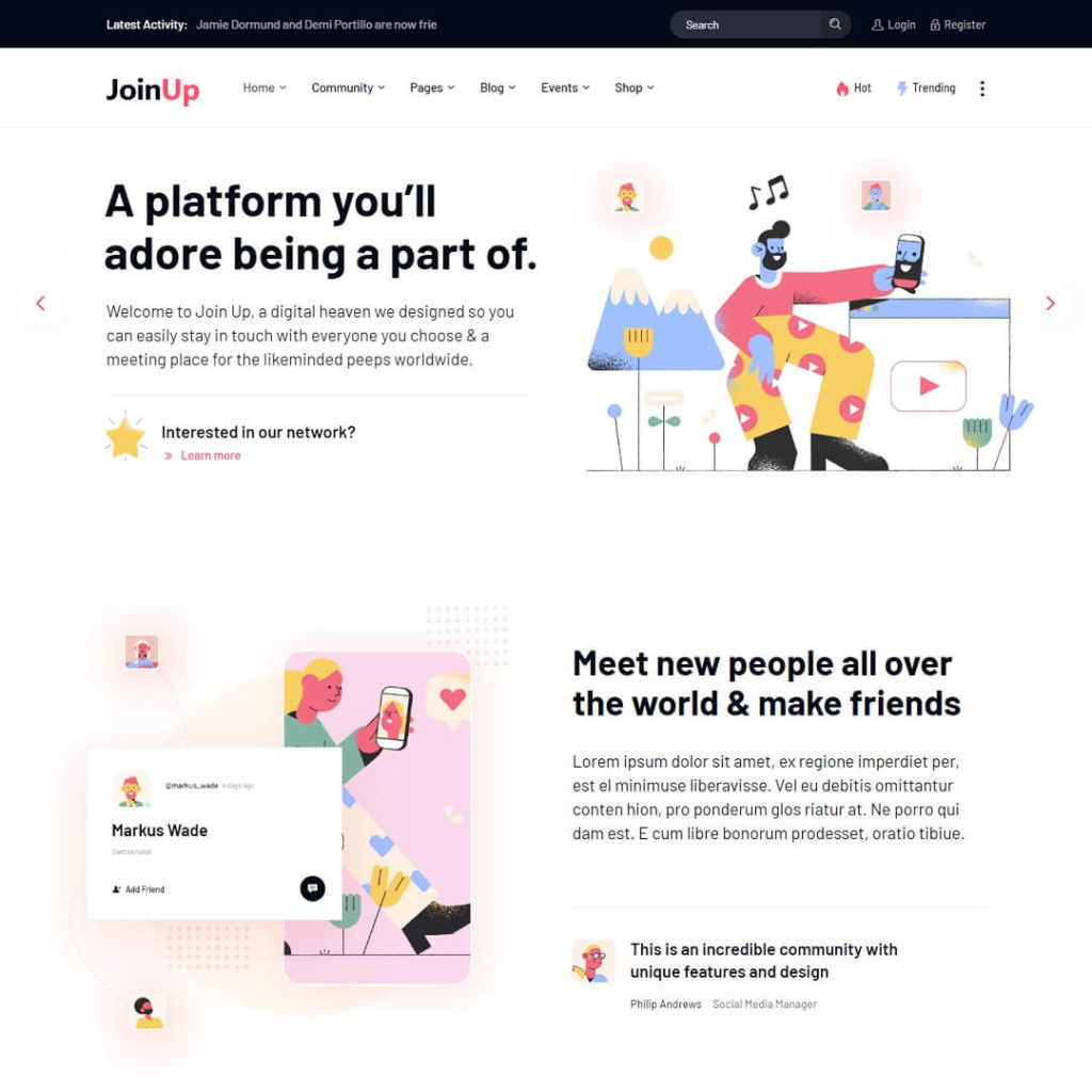 Join Up - BuddyPress WordPress Community Themes