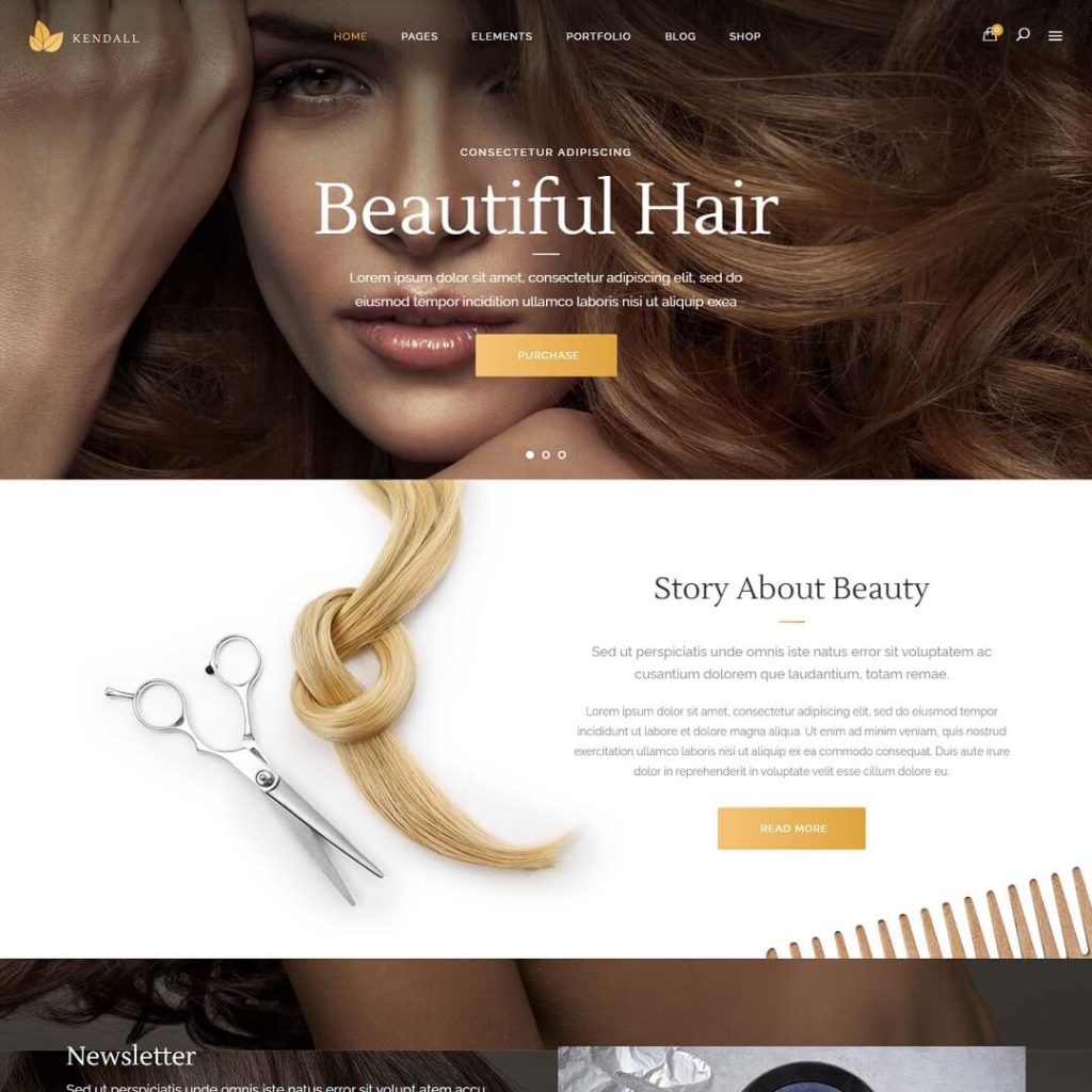 Kendall - Health, Beauty and Hair Salon WordPress Theme