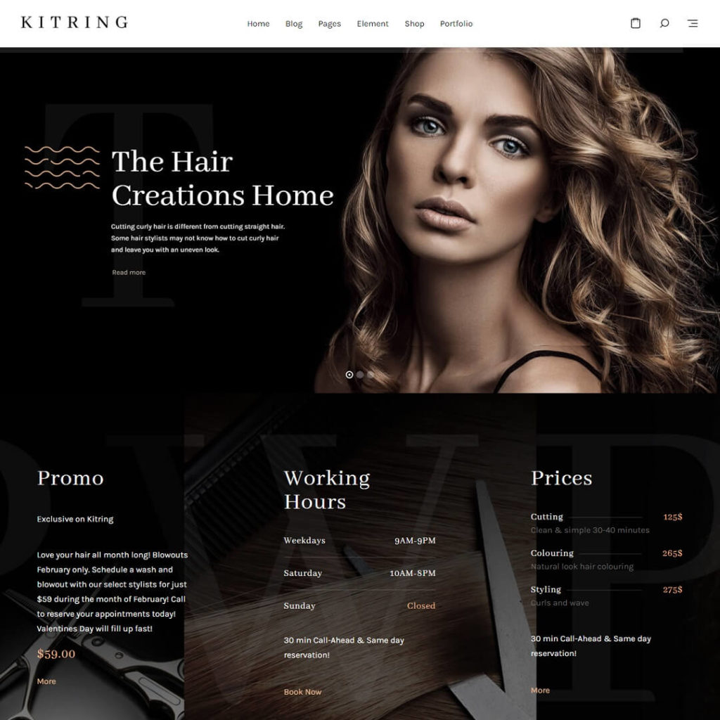 Kitring - Health, Beauty and Hair Salon WordPress Theme