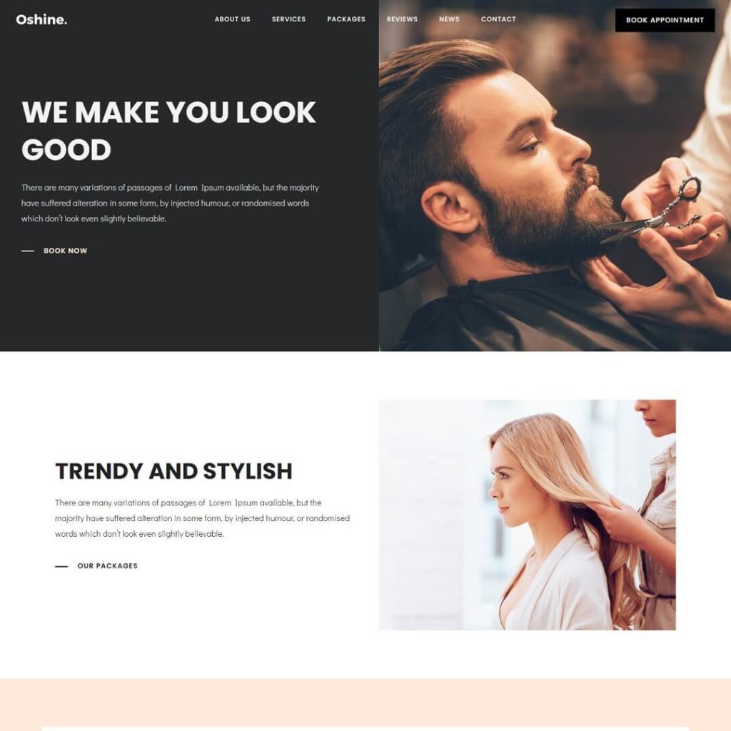 Oshine - Health, Beauty and Hair Salon WordPress Theme