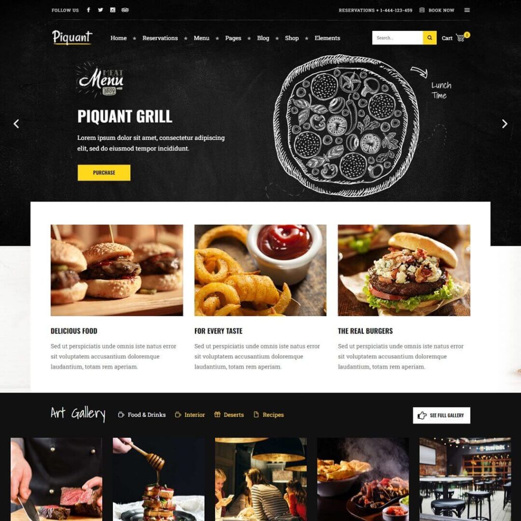 Piquant - Cafe and WordPress Restaurant Theme