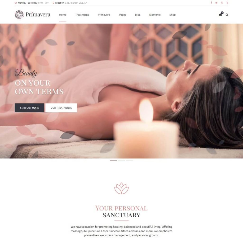 Primavera - Health, Beauty and Hair Salon WordPress Theme