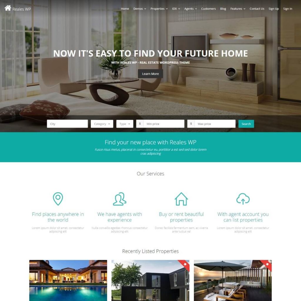 Reales WP - Property Listing and Real Estate WordPress Themes