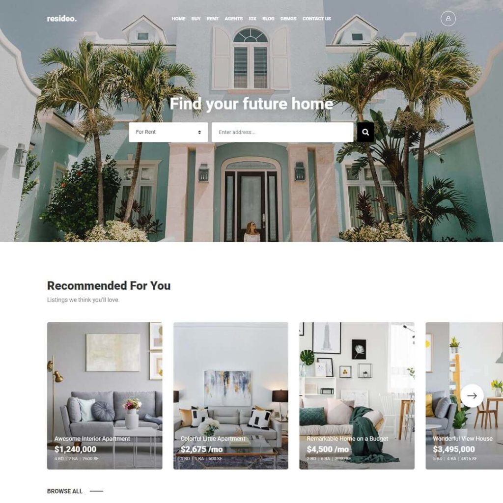 Resideo - Property Listing and Real Estate WordPress Themes