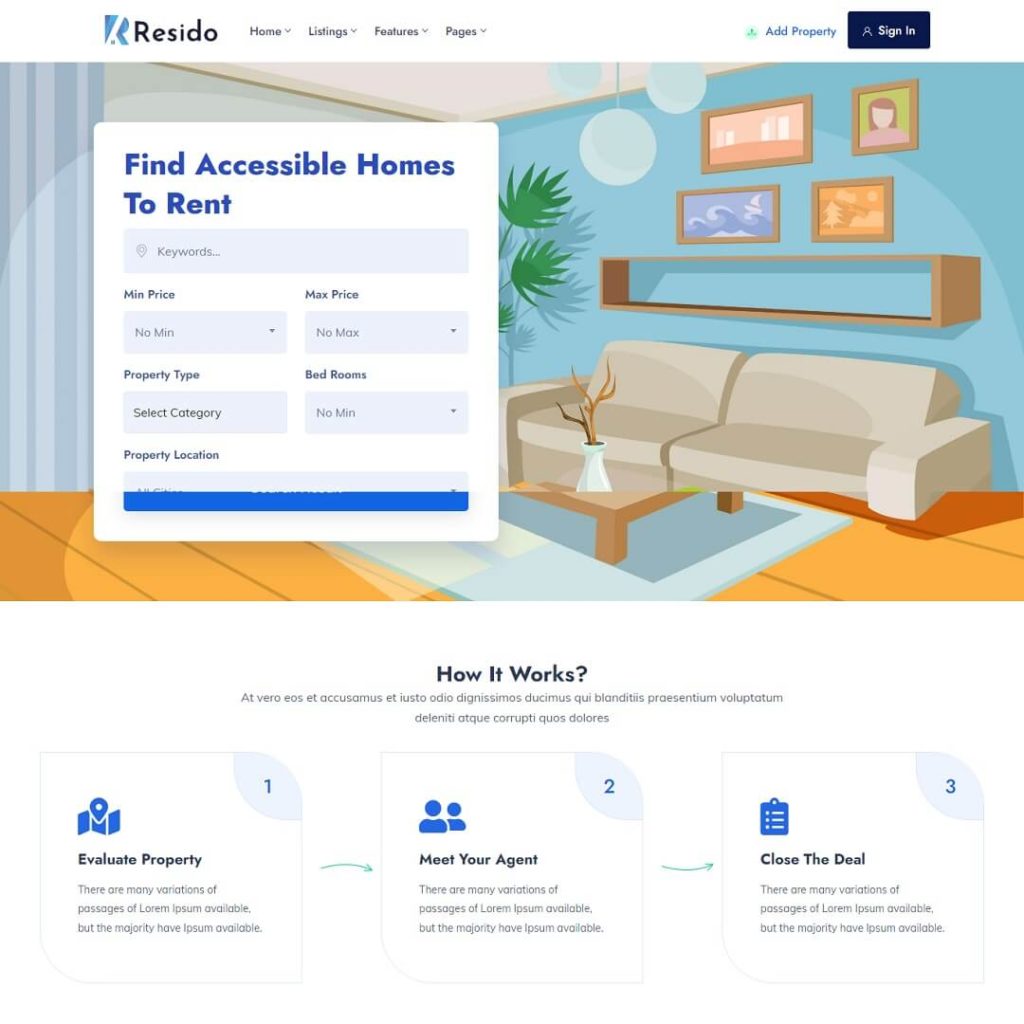 Resido - Property Listing and Real Estate WordPress Themes