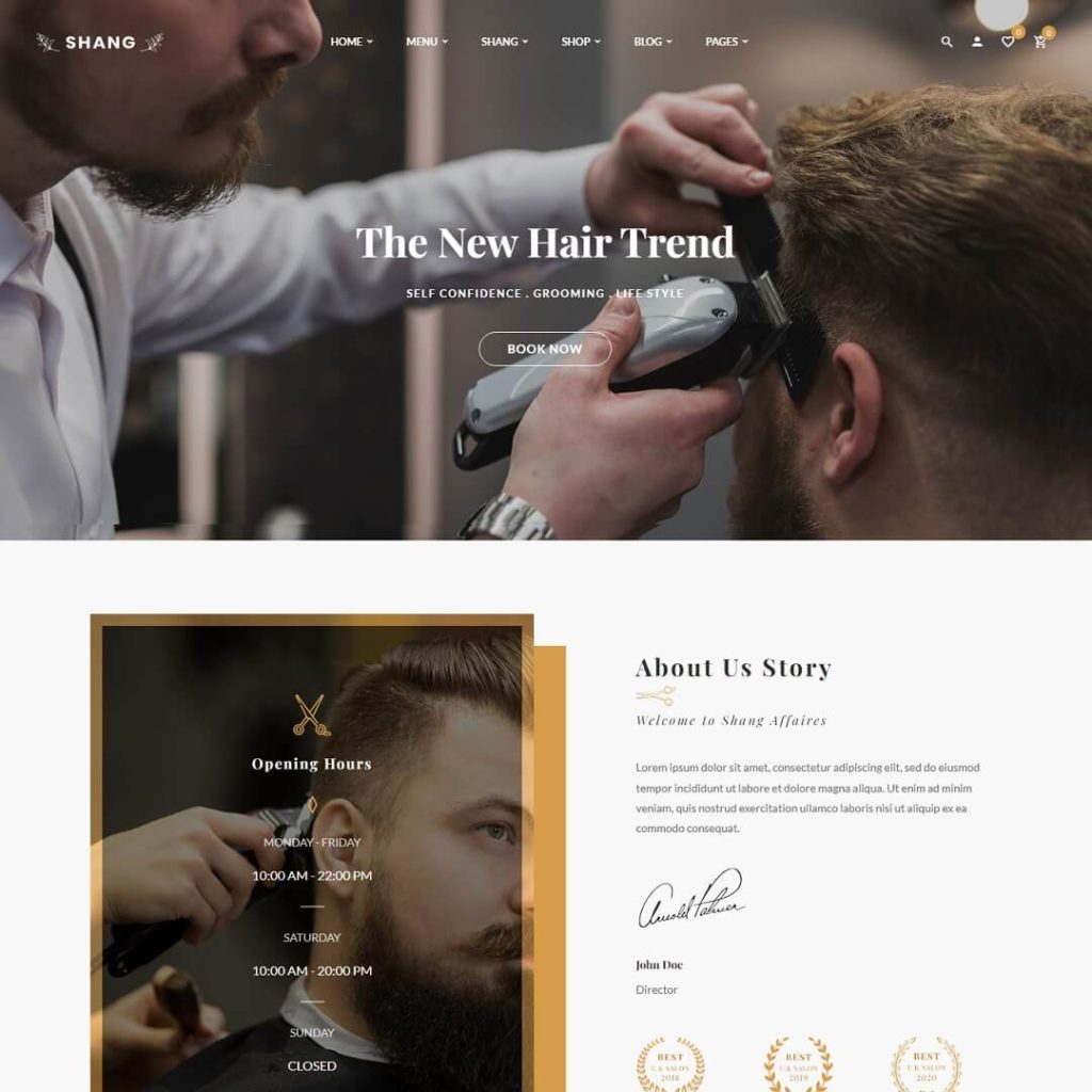 Shang - Health, Beauty and Hair Salon WordPress Theme