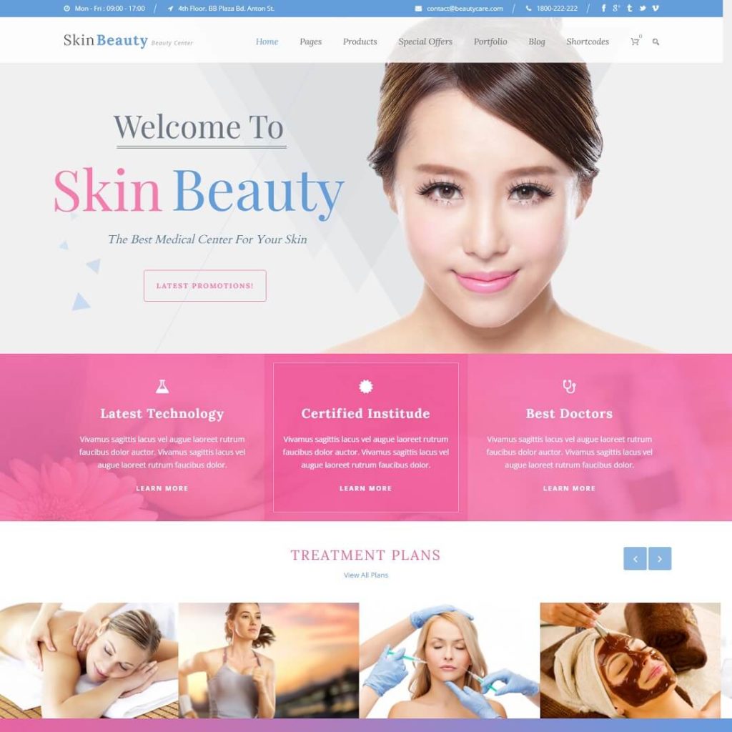Skin Beauty - Health, Beauty and Hair Salon WordPress Theme
