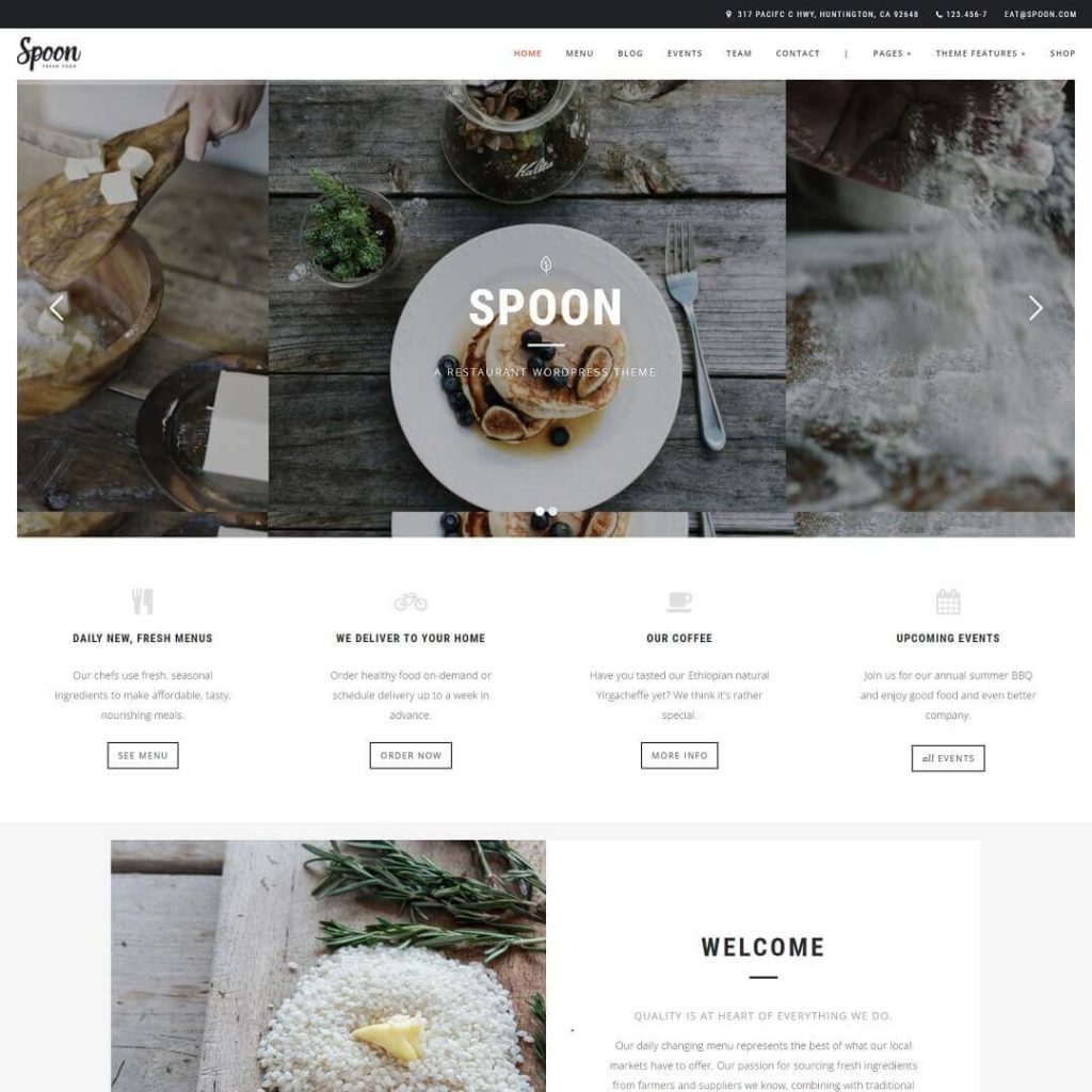 Spoon - Cafe and WordPress Restaurant Theme