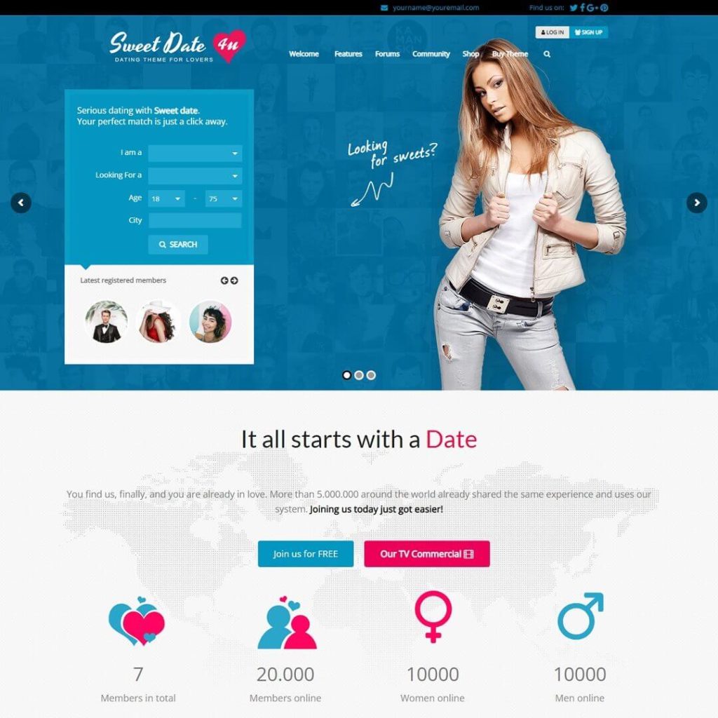 Sweet Date - BuddyPress WordPress Community Themes