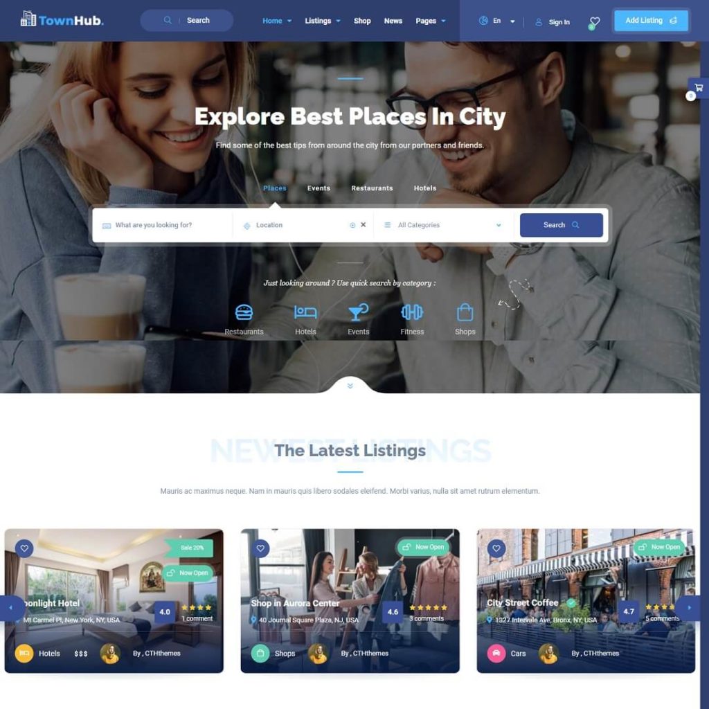 TownHub - Listing and WordPress Directory Theme