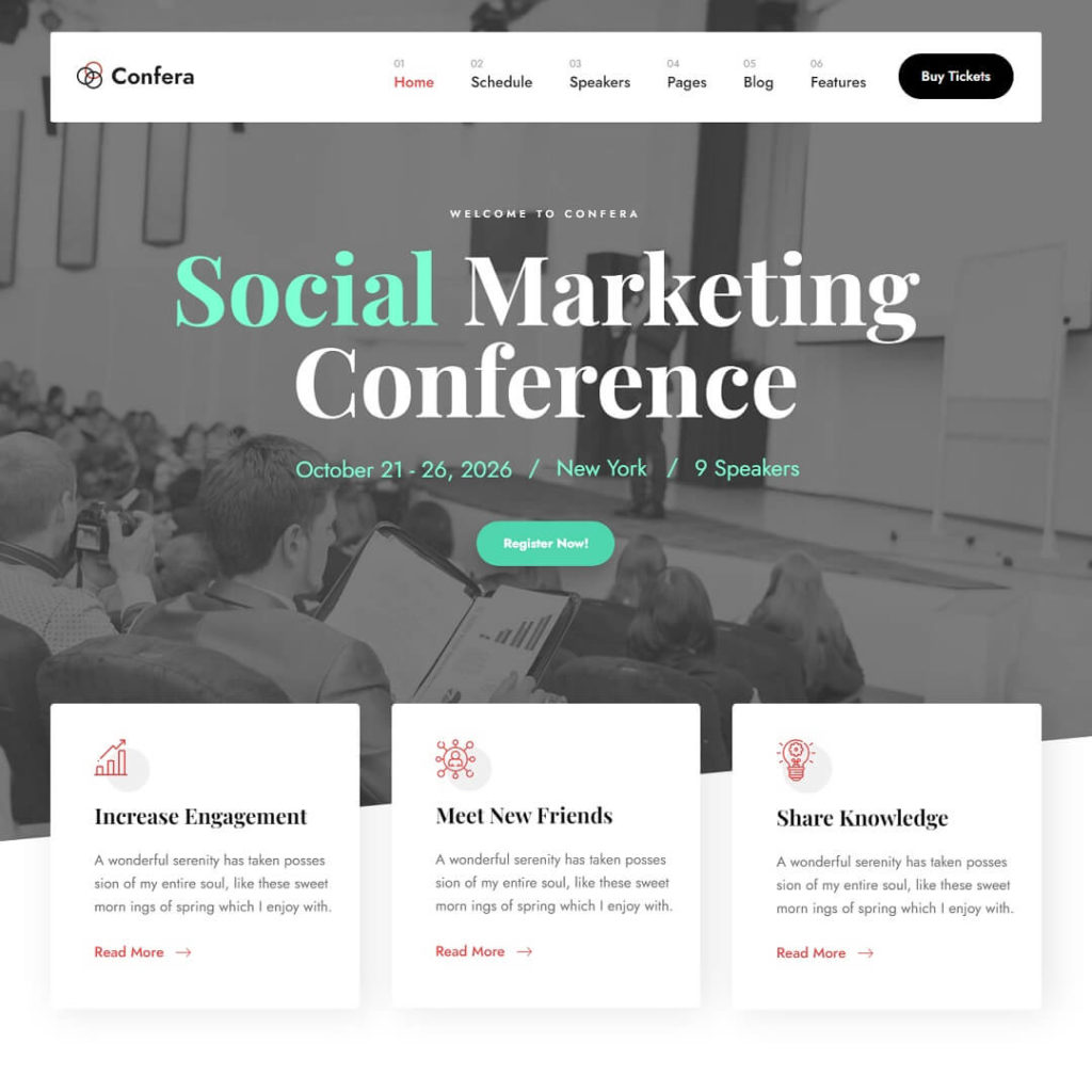 Confera - Popular Event WordPress Themes
