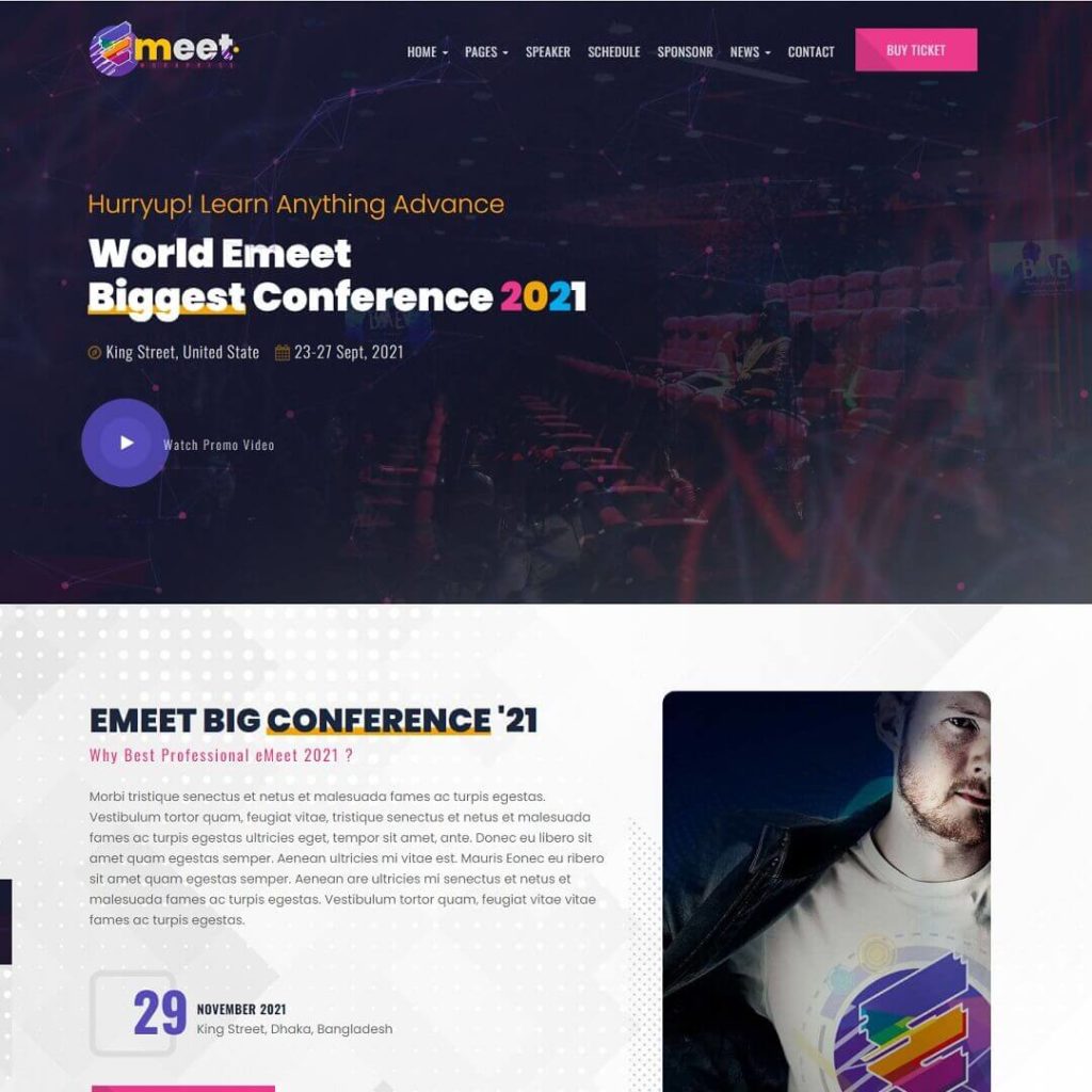 Emeet - Popular Event WordPress Themes
