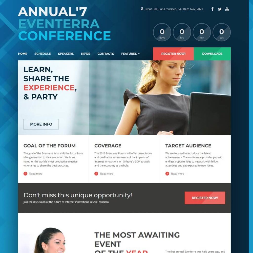 Eventerra - Popular Event WordPress Themes