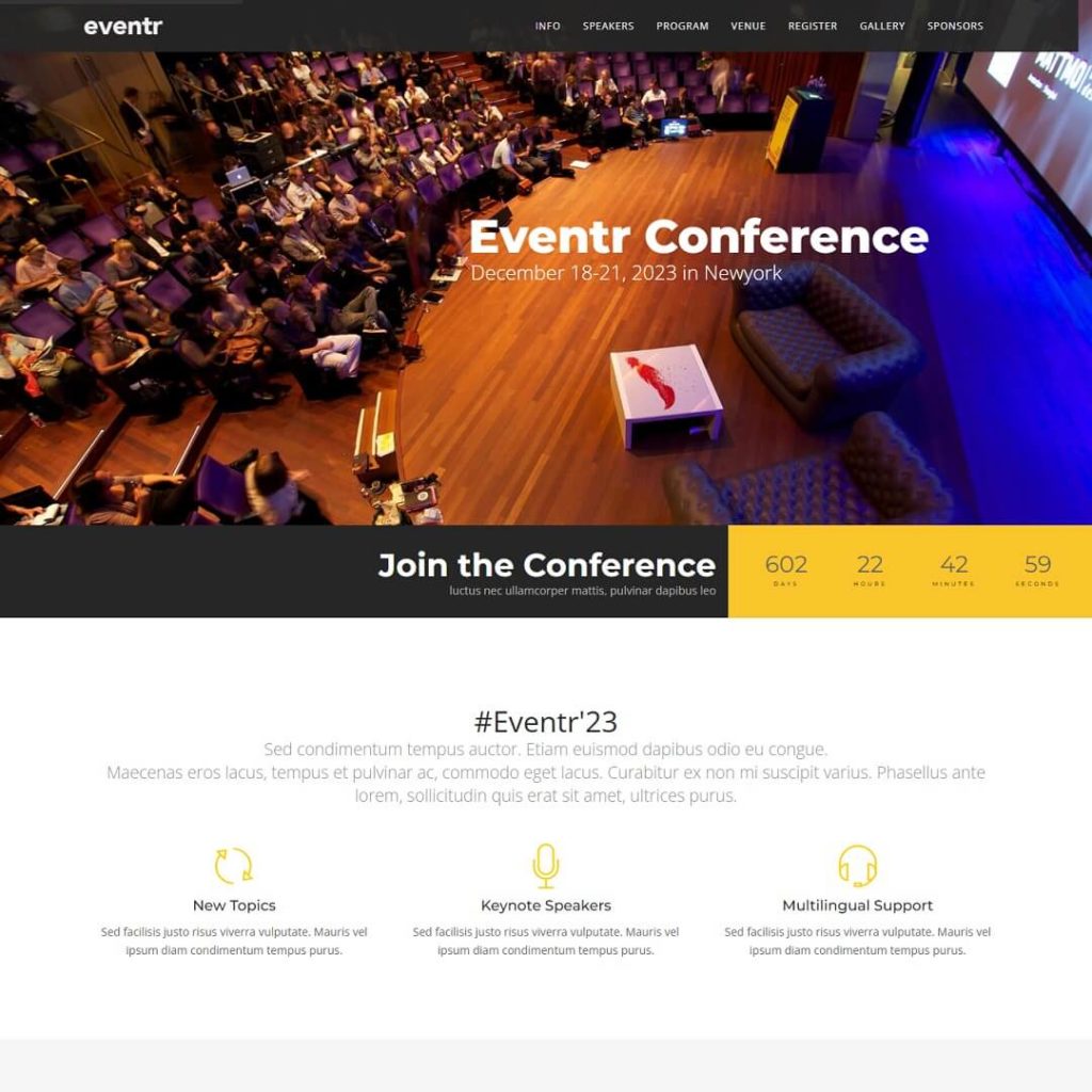 Eventr - Popular Event WordPress Themes