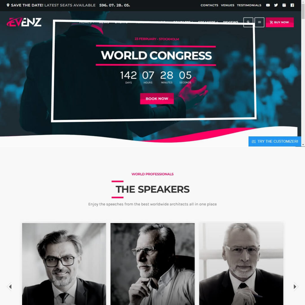 Evenz - Popular Event WordPress Themes