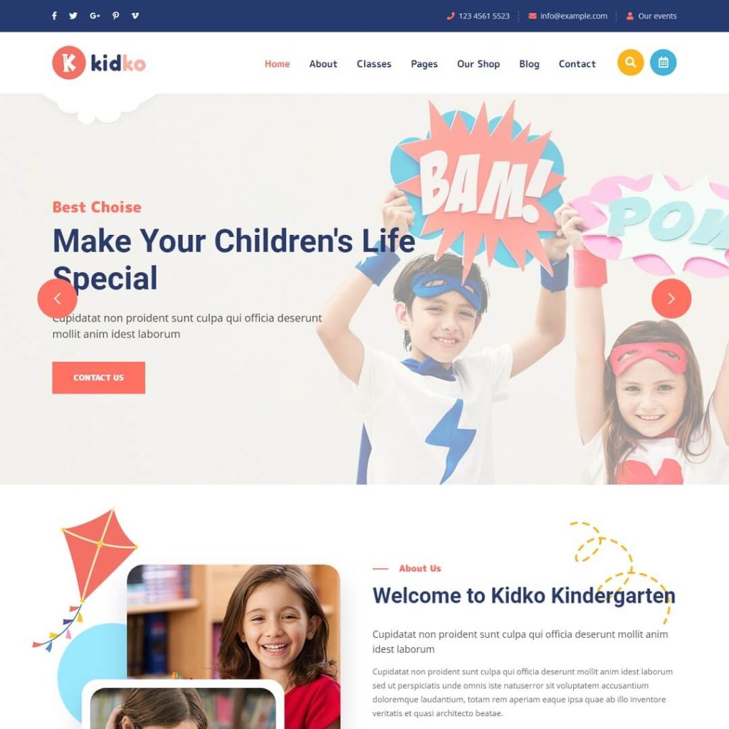 Kidko - Kindergarten WordPress Themes