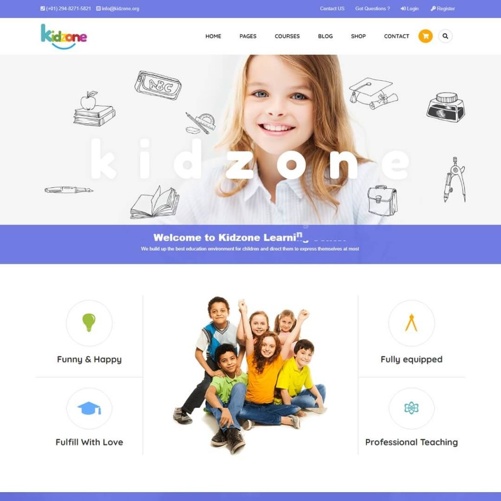 Kidzone - Kindergarten WordPress Themes