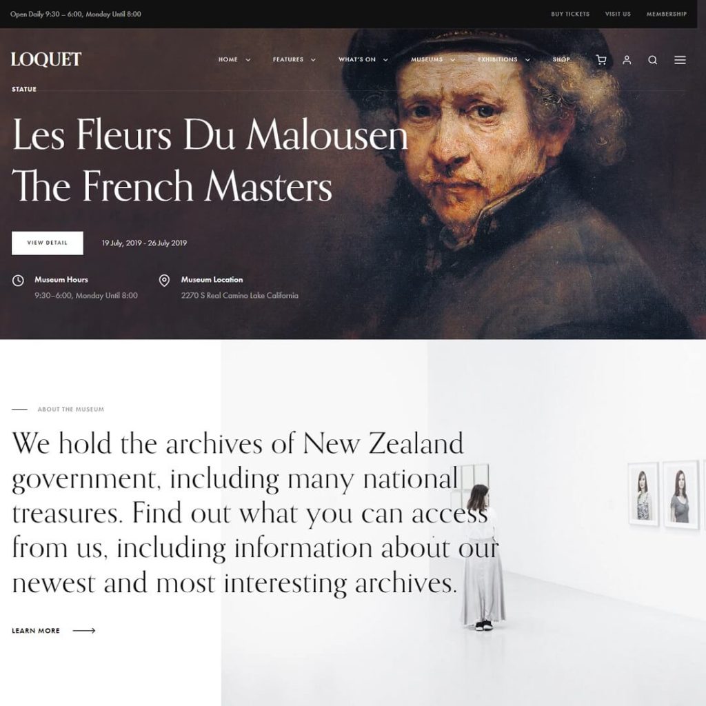 Loquet - Antiques and Art Gallery WordPress Themes