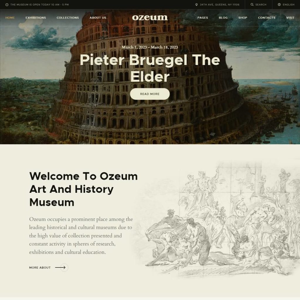 Ozeum - Antiques and Art Gallery WordPress Themes
