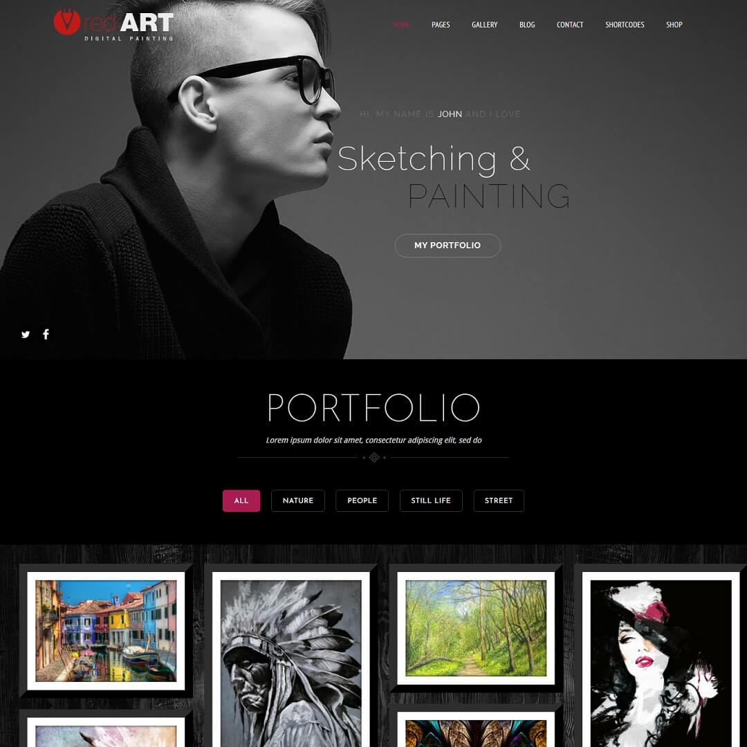 Red Art - Antiques and Art Gallery WordPress Themes