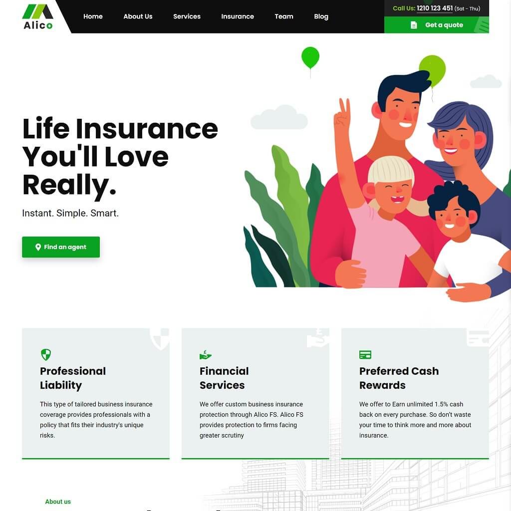 Alico – Insurance WordPress Theme