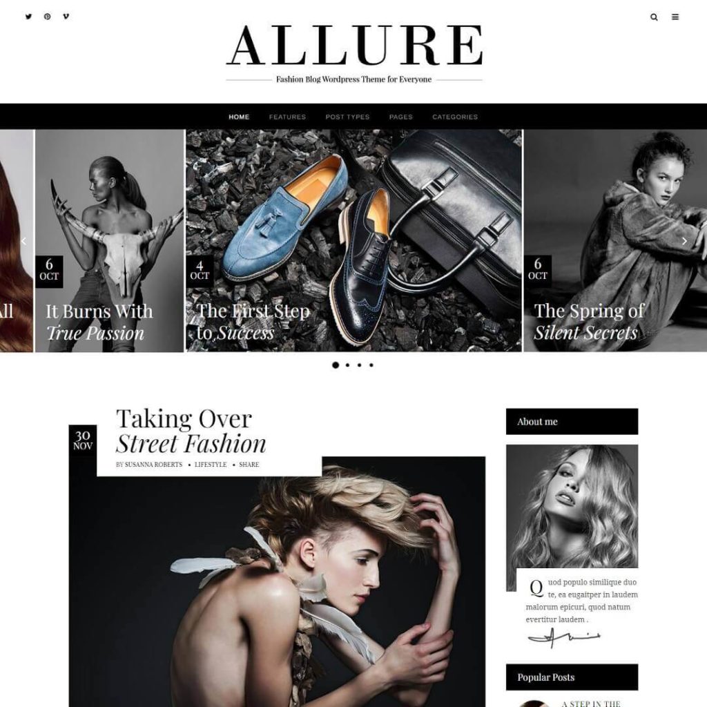 Allure - WordPress Lifestyle Blog Themes