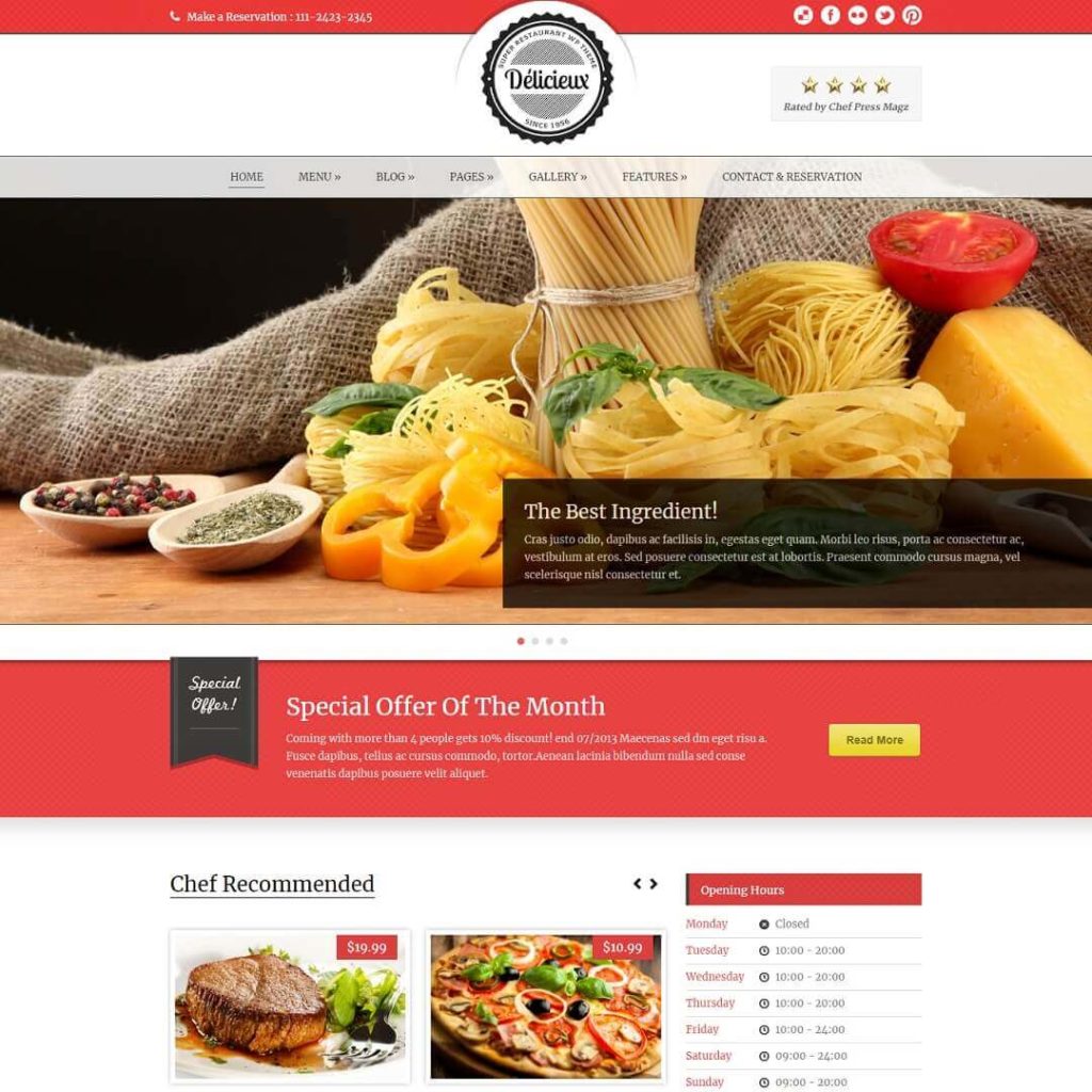 Delicieux - Powerful Food Blog WordPress Themes