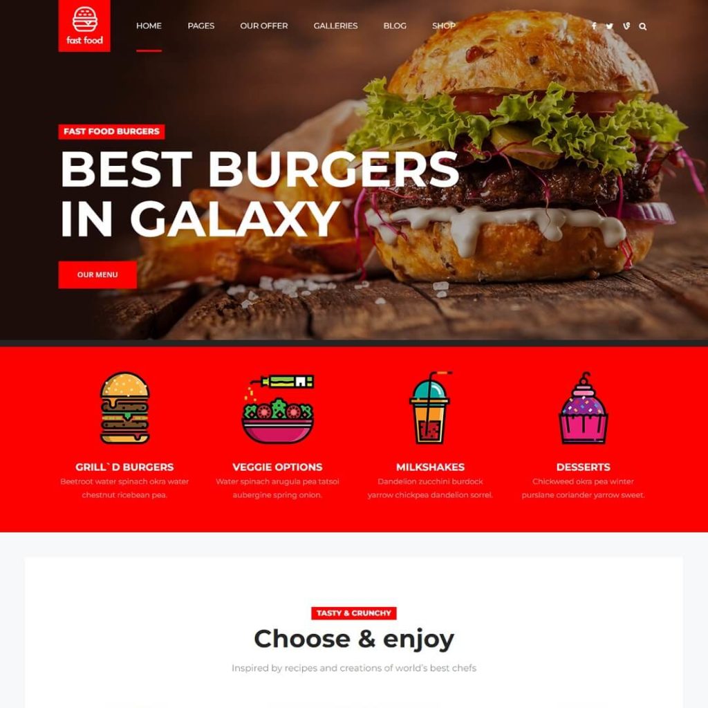 Fast Food - Powerful Food Blog WordPress Themes