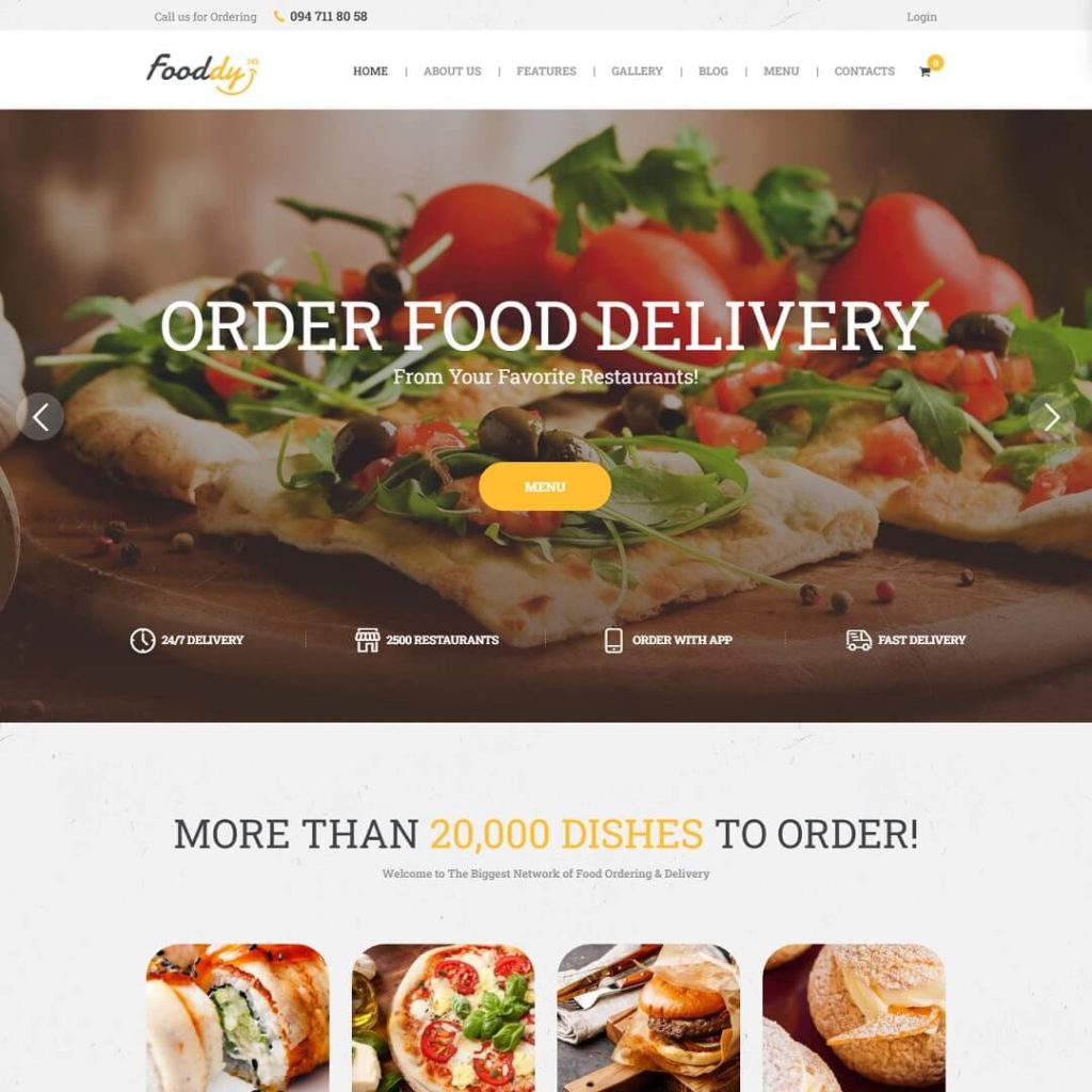 Fooddy 24/7 - Powerful Food Blog WordPress Themes