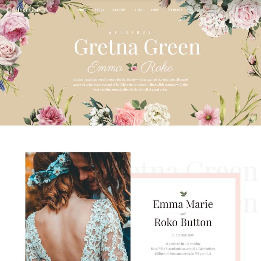 Gretna Green - Wedding WordPress Themes