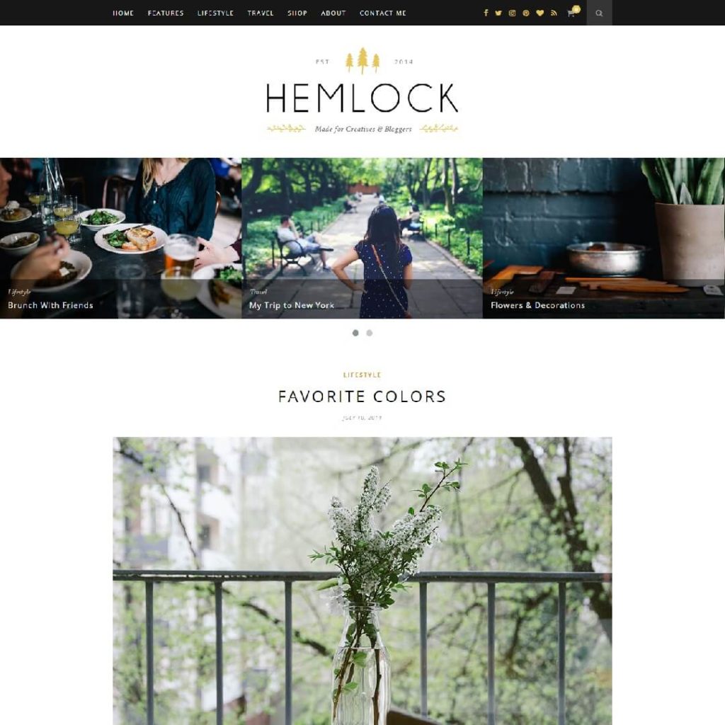 Hemlock - WordPress Lifestyle Blog Themes