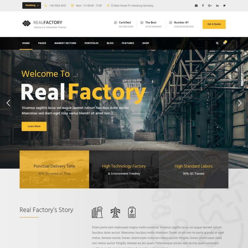 Real Factory - WordPress Theme