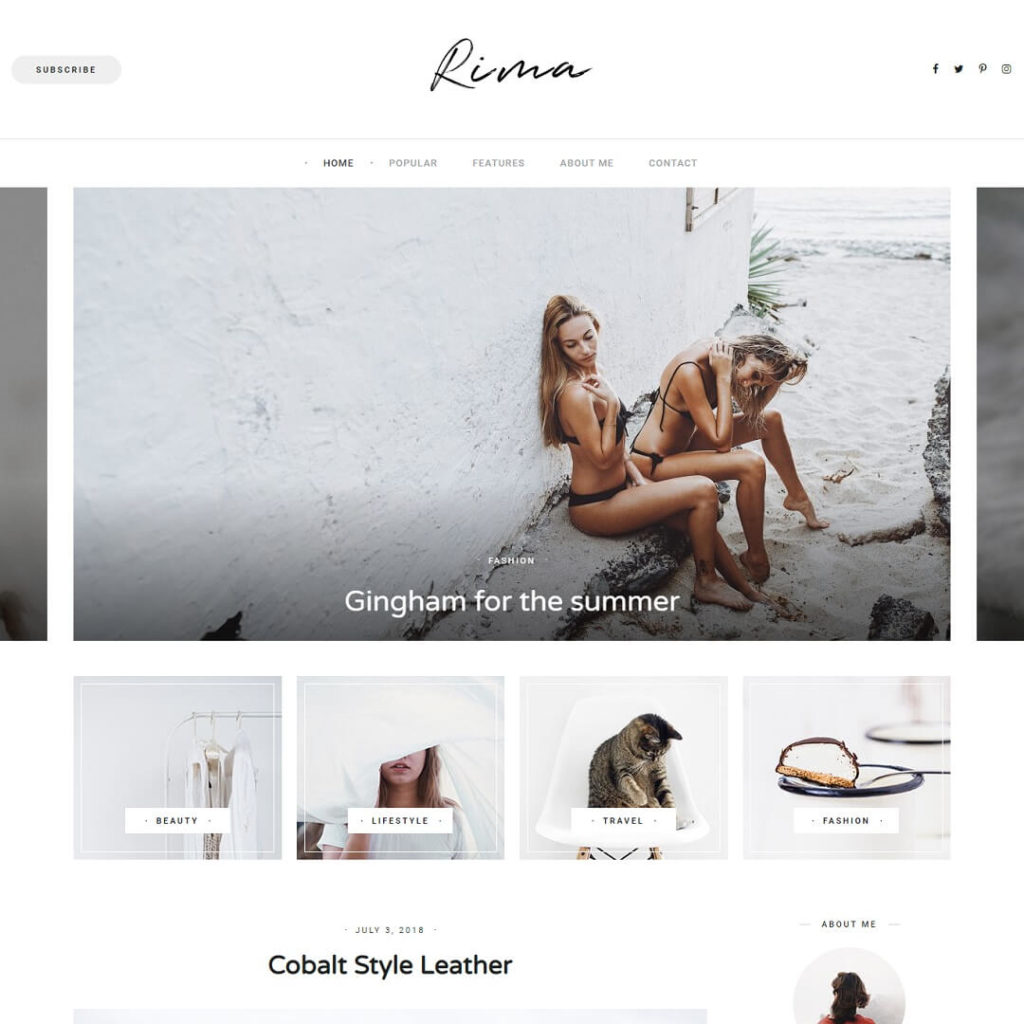 Rima - WordPress Lifestyle Blog Themes