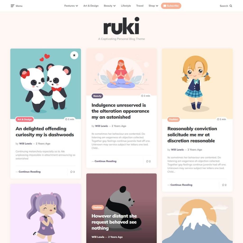 Ruki - Feminine WordPress Themes