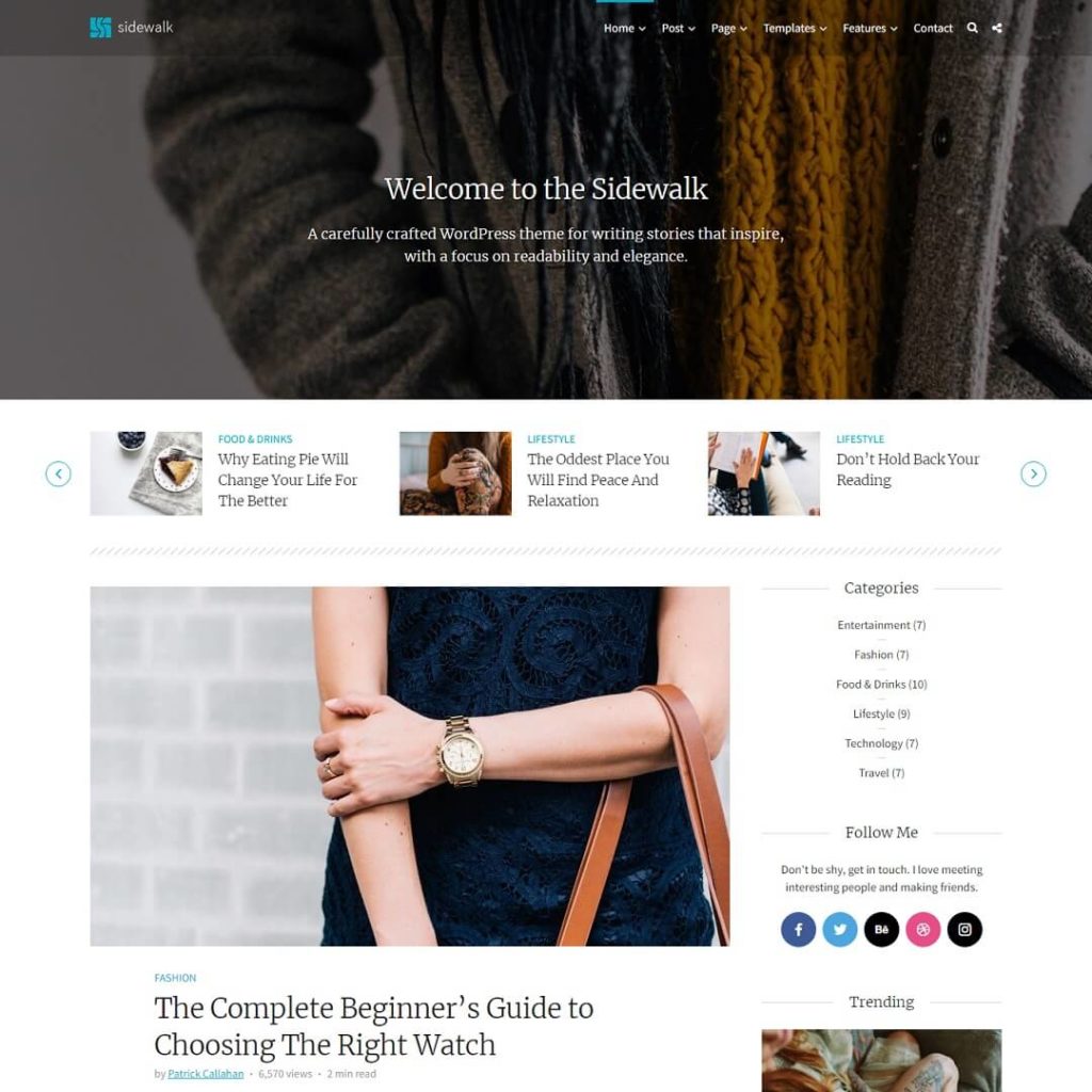 Sidewalk - Feminine WordPress Themes