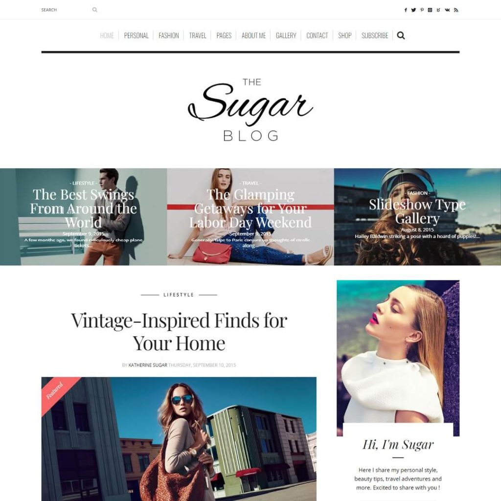 Sugar - Feminine WordPress Themes