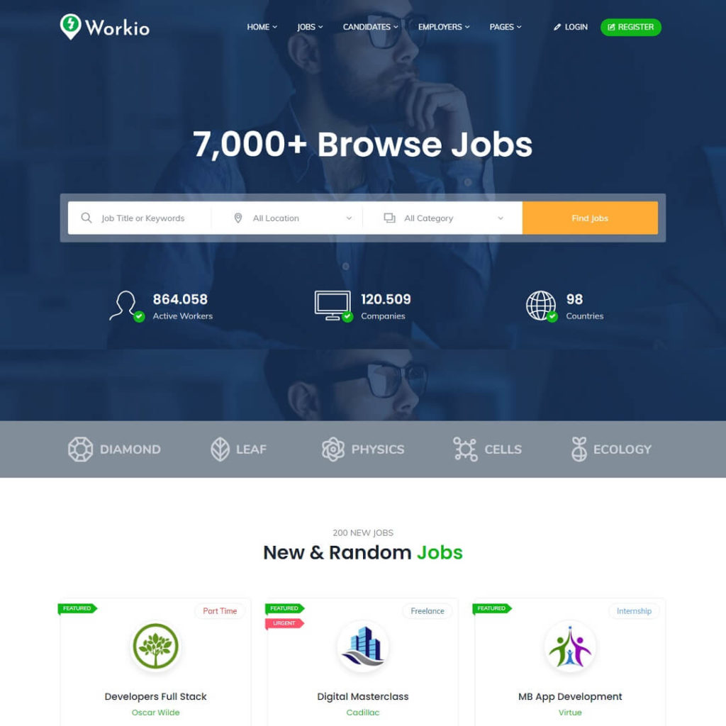 Workio - Job Boards WordPress Themes for Listing Jobs