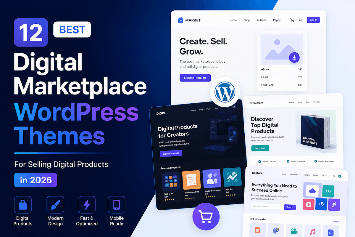 12 Best Digital Marketplace WordPress Themes in 2026 (For Selling Digital Products)